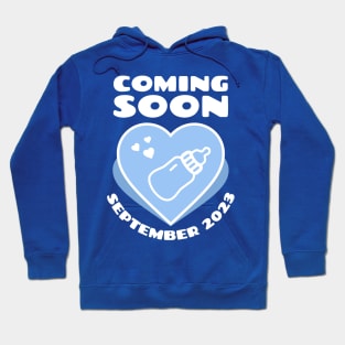 Baby Announcement. Feeding Bottle. Coming soon. September 2023 birthday Hoodie